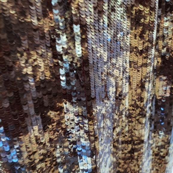 $5,700 OSCAR DE LA RENTA GORGEOUS BLACK GOLD SILK  SEQUIN BEAD RUNWAY US 8 M - Picture 7 of 12
